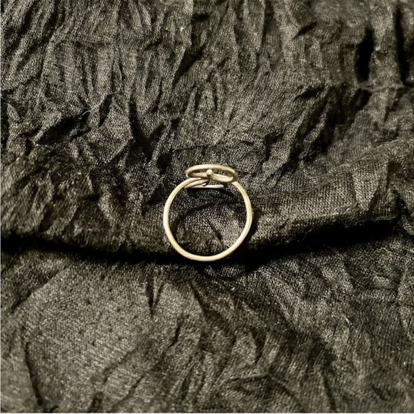 Handcrafted Sterling Silver Scroll Ring, Boho Wire Double Spiral Ring, US Size 9 - Picture 3 of 4